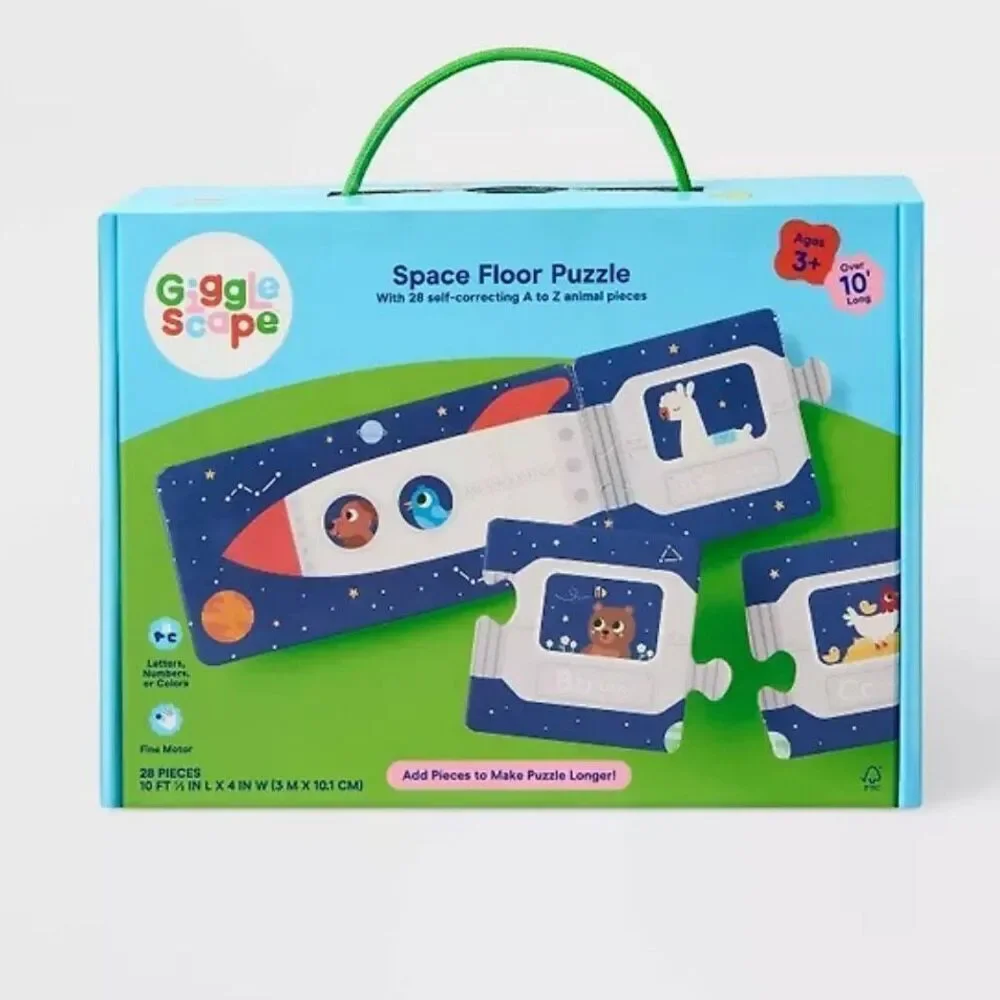 Alphabet Space Floor Puzzle 28pc Toddler Educational Toy, Kids Problem Solving